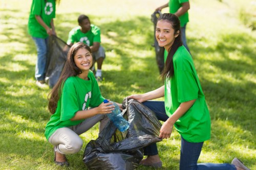 Professional waste clearance team at a construction site