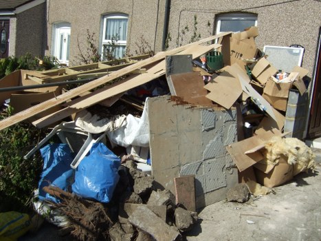 Old sofa being recycled at a local center